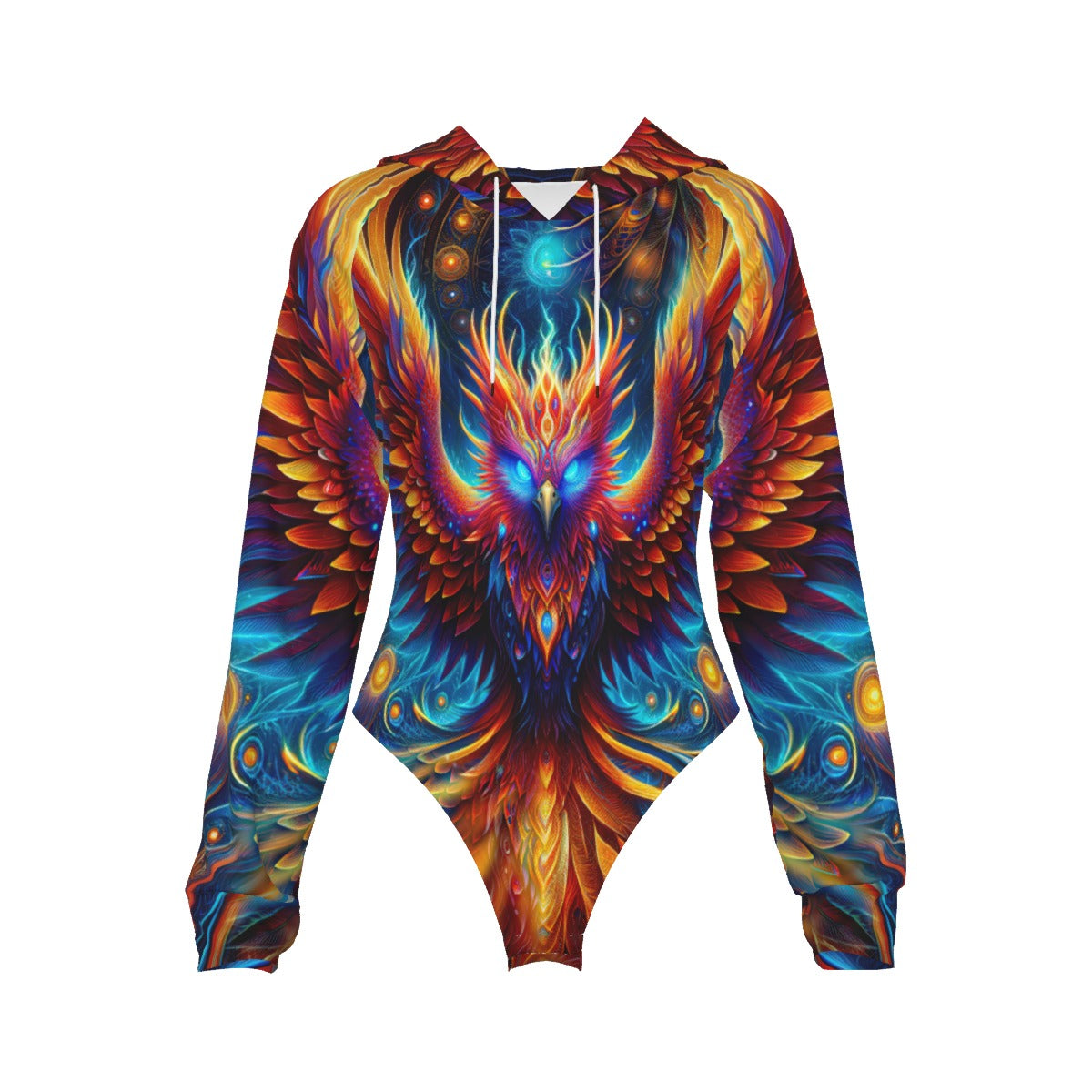 All-Over Print Women's Raglan Sleeve Hooded Bodysuit